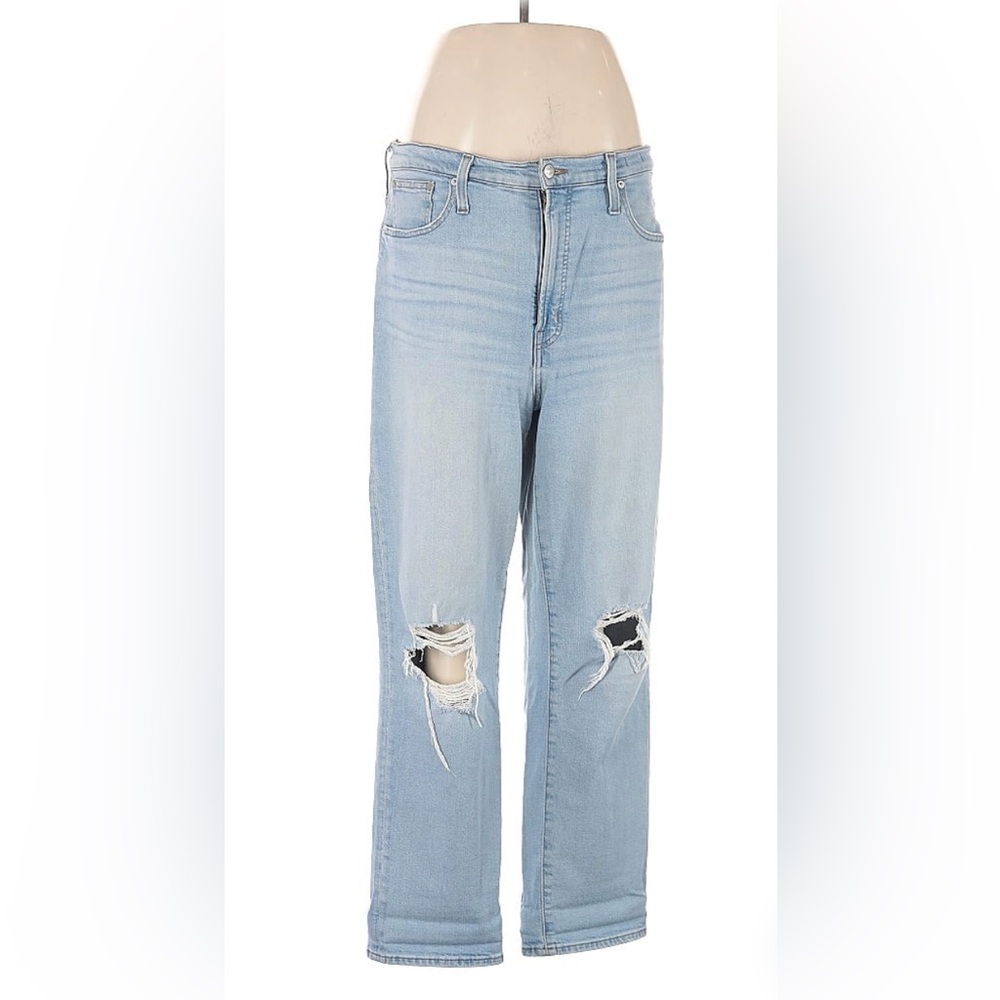 Madewell Blue Straight Leg Jeans with Vintage Wash